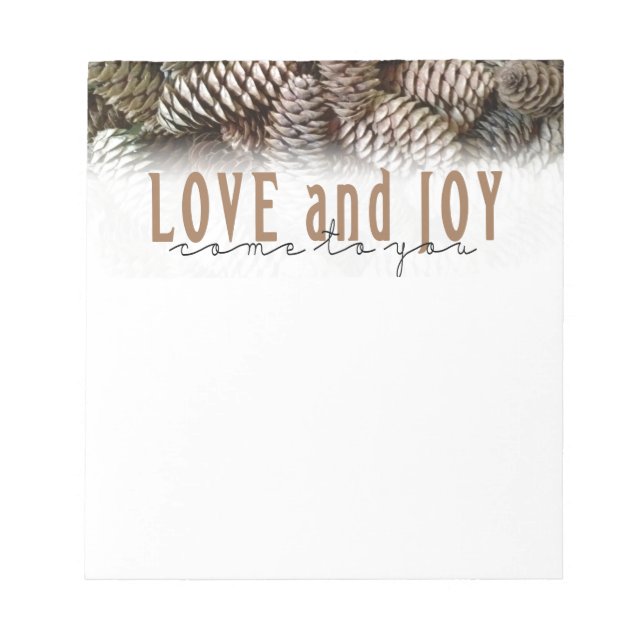 Bloc-note Rustic Holiday Love and Joy Pine Cone (Devant)