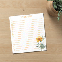 Rustic Orange Marigold To Do List Teacher Gift