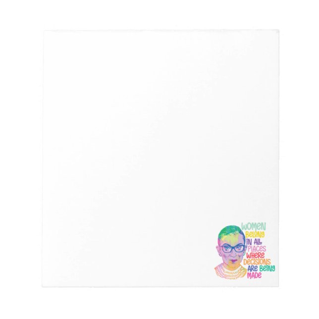 Bloc-note Ruth Bader Ginsburg Femmes Dans Tous Les Endroits (Devant)