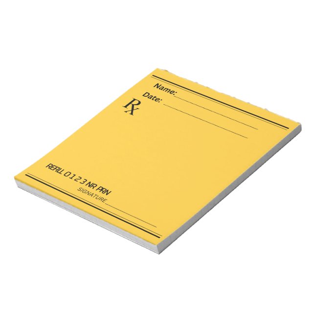 Bloc-note Rx Prescription Pad – Write Your Own Notes (Tourné)
