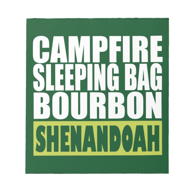 Bloc-note Sac couché de feu de camp Bourbon Shenandoah (Devant)