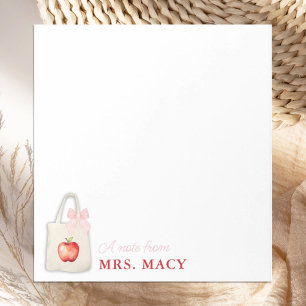 Bloc-note Sac fourre-tout d'enseignant personnalisé avec cou