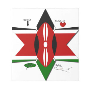 Bloc-note Safari Drapeau Kenyan Conception : Liste de seaux