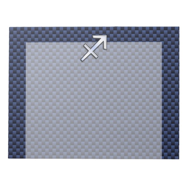 Bloc-note Sagittarius Zodiac Sign on Blue Carbon Fiber Decor (Devant)