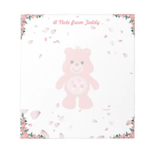 Bloc-note Saint-Valentin mignonne ours en peluche rose
