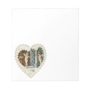 Bloc-note Saint-Valentin victorien, anges vintage avec lettr