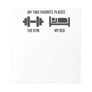 Bloc-note Salle de gym et lit - Drôle Pictogramme de dessin
