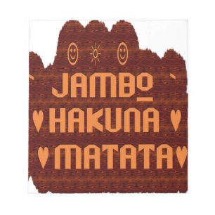 Bloc-note Salutation africaine : Jambo Hakuna Matata Wood De