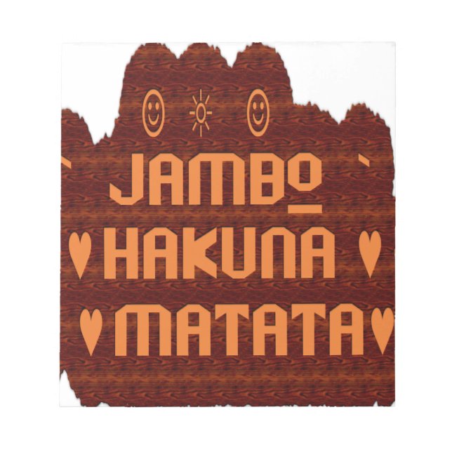 Bloc-note Salutation africaine : Jambo Hakuna Matata Wood De (Devant)