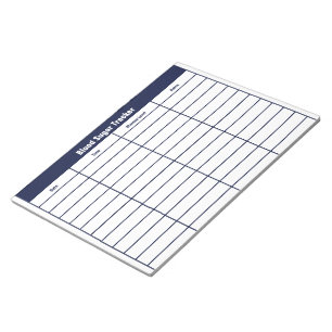 Bloc-note Sanguin Sugar Tracker Bleu foncé et Modèle blanc