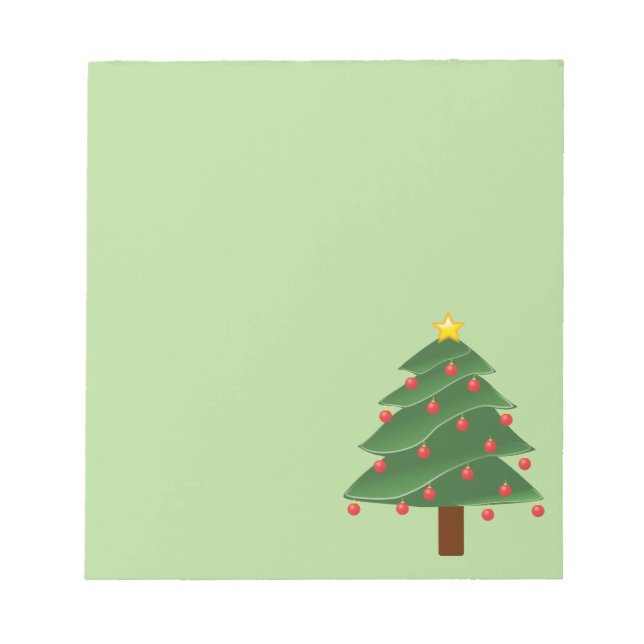 Bloc-note Sapin de Noël sur fond vert clair (Devant)