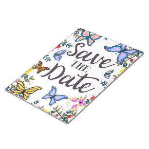Bloc-note Sauvegarder la Date Papillons Vintage.