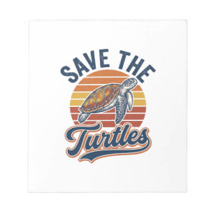 Bloc-note Sauver les tortues Design de T-Shirt de Tortue de