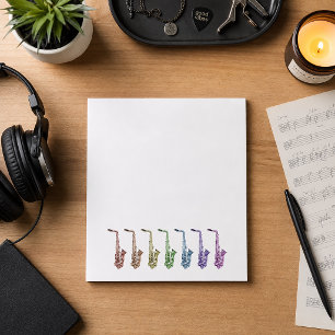 Bloc-note Saxophone Coloré Arc-en-Ciel