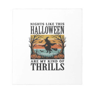 Bloc-note Scène d'épouvante de sorcière vintage Halloween Gr