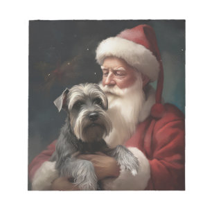 Bloc-note Schnauzer avec le Père Noël Noël Festif