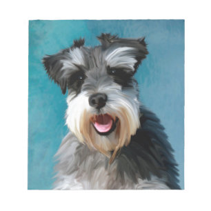 Bloc-note Schnauzer Miniature peinture couleur de l'eau