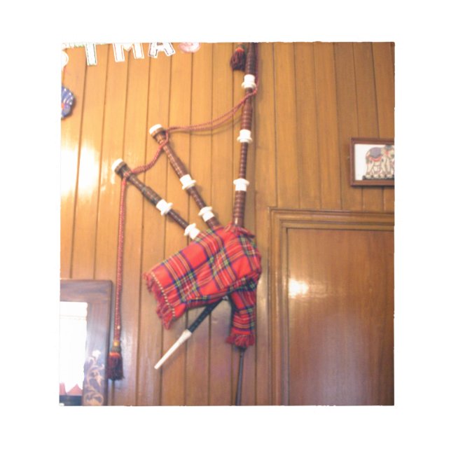 Bloc-note Scotland Bagpipe Tartan Plaid Instrument de musiqu (Devant)