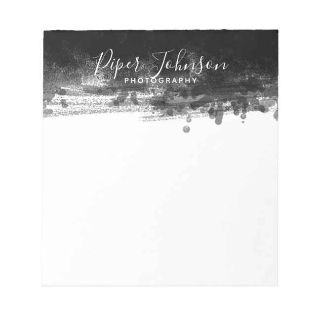 Bloc-note Script Abstrait noir professionnel (Devant)