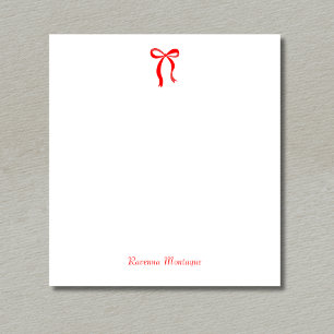 Bloc-note Script de ruban néon rouge simple Nom personnalisé