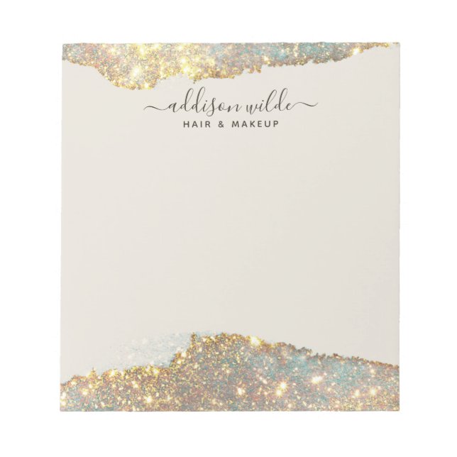 Bloc-note Script de signature holographique Moderne Paillett (Devant)