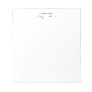 Bloc-note Script Hic Off-Black du bureau du nom personnalisé