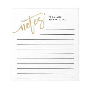 Bloc-note Script manuscrit Faux Gold