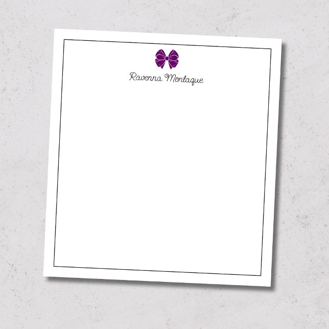 Bloc-note Script personnalisé avec bordure à ruban violet pr (Créateur téléchargé)