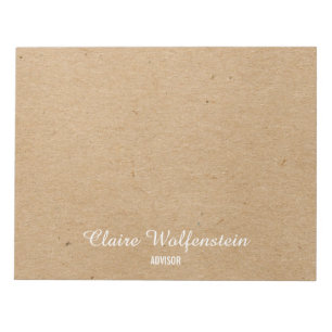 Bloc-note Script personnalisé Rustic Kraft Professional