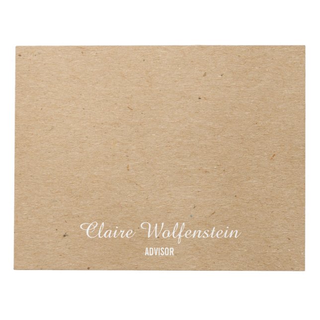 Bloc-note Script personnalisé Rustic Kraft Professional (Devant)