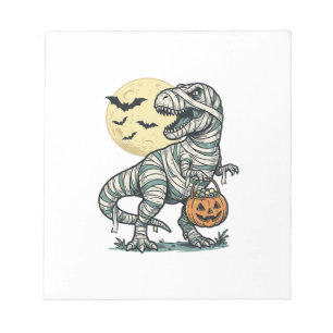 Bloc-note Seau à bonbons Halloween Momie T-Rex Vecteur Vinta