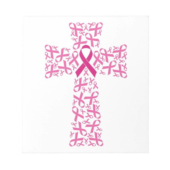 Bloc-note Sensibilisation au cancer du sein Croix du ruban r (Devant)