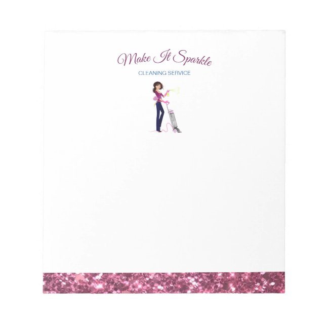 Bloc-note Service De Nettoyage De Cartoon Cartoon Sparkle (Devant)