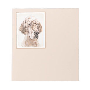 Bloc-note Setter Anglais Orange Belton Peinture Art Chien