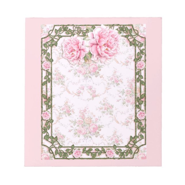 Bloc-note Shabby Chic Pretty Peonies (Devant)