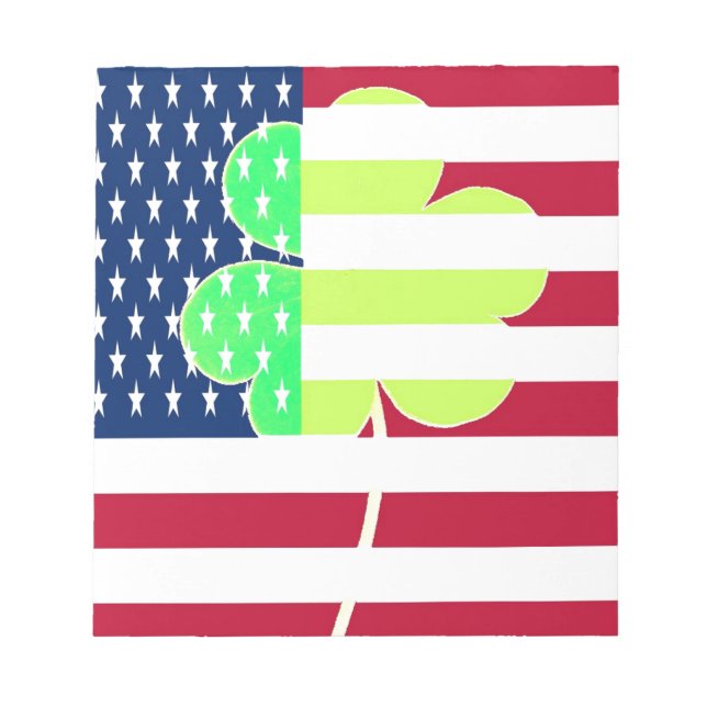 Bloc-note Shamrock du drapeau irlandais américain Clover St. (Devant)