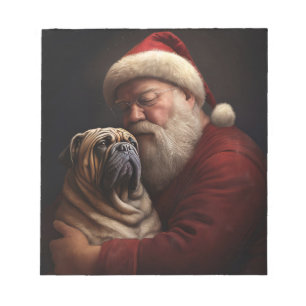 Bloc-note Shar Pei avec le Père Noël Fête de Noël
