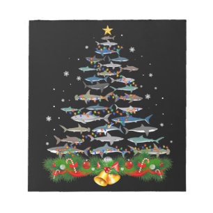 Bloc-note Shark Christmas Tree Shark Amateurs Cadeaux Hommes
