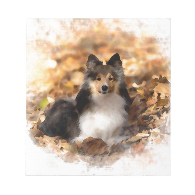 Bloc-note Sheltie Shetland Sheepdog Art Peinture (Devant)