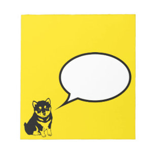 Bloc-note Shiba Inu Chinese Dog Year Birthday speech bubble