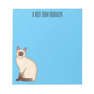 Bloc-note Siamese cat cartoon