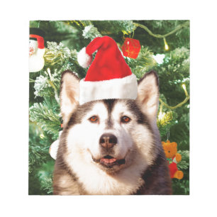 Bloc-note Sibérie Husky Arbre de Noël Ornements Snowman