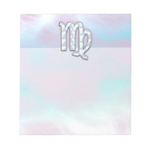 Bloc-note Signe du zodiaque Vierge sur nacre pastel