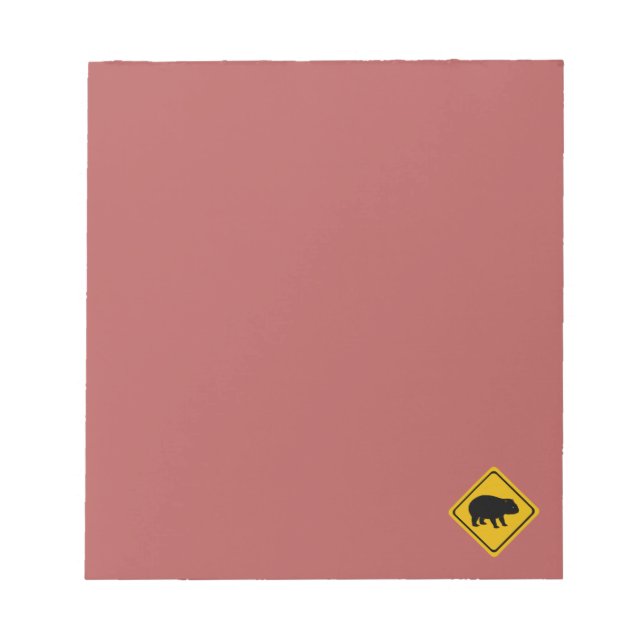 Bloc-note signe routier australien wombat (Devant)