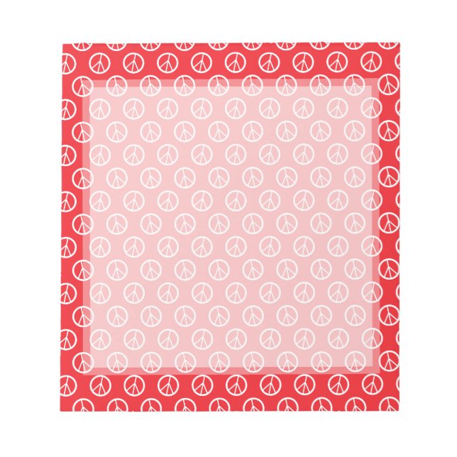 Bloc-note Signes de paix blancs rouges (Devant)