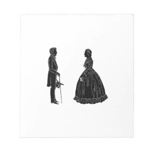 Bloc-note silhouette d'abraham lincoln et de mary todd linco