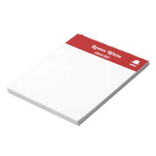 Bloc-note Silhouette de chapeau blanc et de moustache rouge