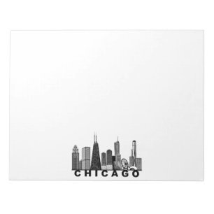 Bloc-note Silhouette de l'horizon de Chicago 