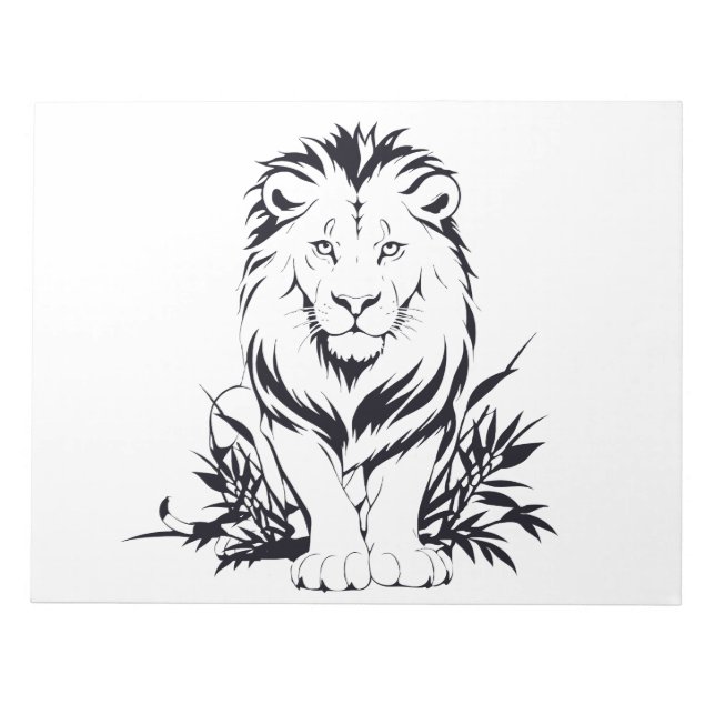 Bloc-note Silhouette de Lion majestueuse dans l'art vectorie (Devant)