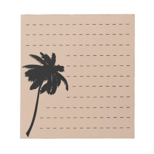 Bloc-note Silhouette de palmier couleur personnalisée ligné